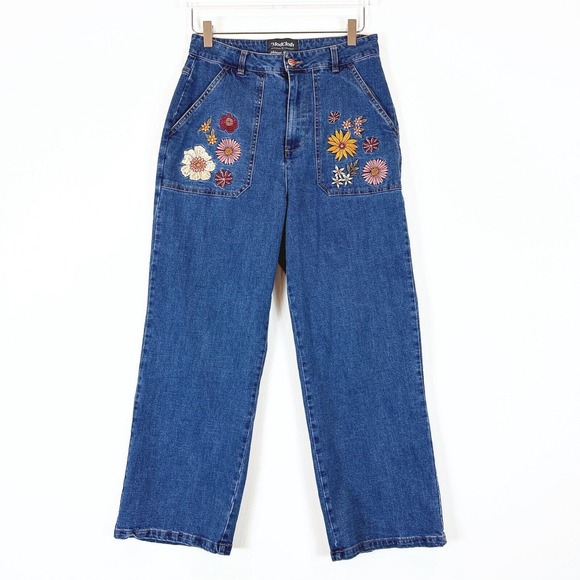 Modcloth Denim - ModCloth X Princess Highway Womens High Rise Floral Embroidered Jeans Size 10/30